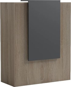 Γραφείο reception Zowel pakoworld με led sonoma-ανθρακί 90x40x110εκ
