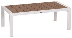 Τραπεζάκι Ξαπλώστρας BENTRY Αλουμίνιο Λευκό - Polywood 100x56x35Υ εκ. 100x56x35 εκ.