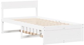 vidaXL Σκελετός Κρεβ. Χωρίς Στρώμα Λευκό 90x190 εκ Μασίφ Πεύκο