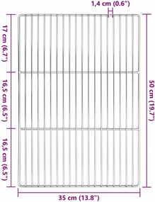 vidaXL Σχάρα ψησίματος Ασημί 50 x 35 cm Ανοξείδωτο ατσάλι