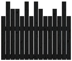 vidaXL Κεφαλάρι Τοίχου Μαύρο 95,5 x 3 x 80 εκ. από Μασίφ Ξύλο Πεύκου