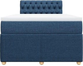 vidaXL Κρεβάτι Boxspring με Στρώμα Μπλε 120x190 εκ. Υφασμάτινο