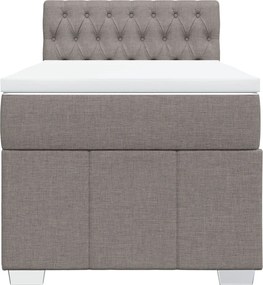 vidaXL Κρεβάτι Boxspring με Στρώμα Taupe 90x200 εκ. Υφασμάτινο