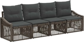 vidaXL Σετ Καναπέ Κήπου 4 pcs Γκρι συνθετικό ρατάν