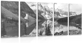 Εικόνα 5 μερών όμορφο ορεινό τοπίο σε ασπρόμαυρο - 200x100