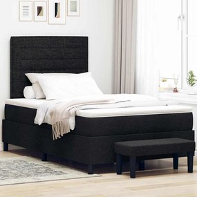 vidaXL Κρεβάτι με ελατήρια με στρώμα Μαύρο 120 x 200 cm ύφασμα