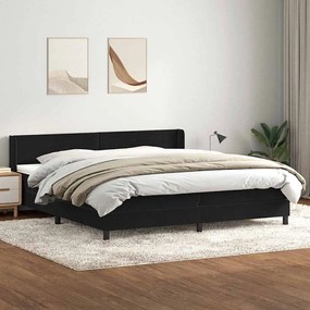 Box Spring Κρεβάτι με στρώμα Μαύρο 200x220 cm Βελούδινο