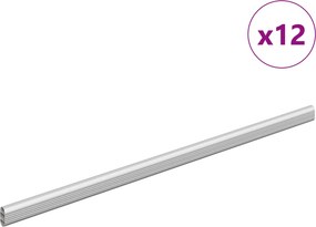 vidaXL Ράβδος Ντουλάπας 12 pcs Ασημί 472 x 15 x 29 mm