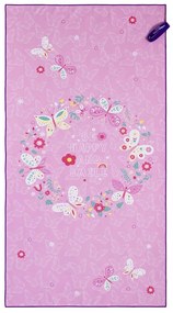 Πετσέτα Θαλάσσης Παιδική Be Happy Pink Nima Beach 70x140cm Microfiber