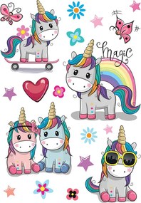 Παιδικά Αυτοκόλλητα Τοίχου Ango Colourful Unicorns 18116