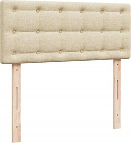 vidaXL Κρεβάτι Boxspring με Στρώμα Κρεμ 120x200 εκ. Υφασμάτινο