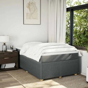 vidaXL Κρεβάτι Boxspring με Στρώμα Σκούρο Γκρι 120x200 εκ. Υφασμάτινο