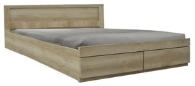 Κρεβάτι ημίδιπλο Nalos  με συρτάρι castillo-oak 140x200εκ Model: 123-000206