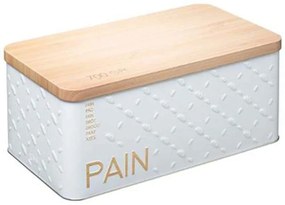 Ψωμιέρα Scandi 169265 31,4x17,6x13,3cm White-Natural Marva Μέταλλο,Bamboo