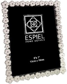 Κορνίζα FAM756 10x15cm Silver-White Espiel Metal,Aluminum