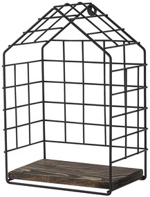 Ράφι Τοίχου Ranunculus 491CRT1125 27x15x37cm Walnut-Black
