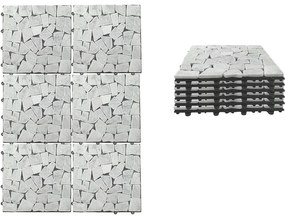 Σετ Πλακίδια Πέτρα Λευκό 30.5x30.5x2cm 6Τμχ-06512920