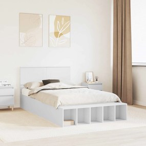 vidaXL Σκελετός Κρεβατιού Λευκό 135 x 190 cm Επεξεργασμένο ξύλο