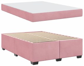 vidaXL Σκελετός κρεβατιού με στρώμα Άλλο Ροζ 160 x 200 cm Βελούδο