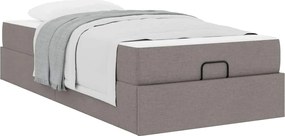 vidaXL Σκελετός κρεβατιού με στρώμα 2 pcs Taupe ύφασμα