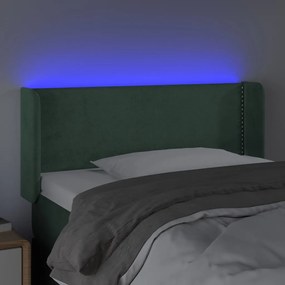 Κεφαλάρι Κρεβατιού LED Σκούρο Πράσινο 103x16x78/88εκ. Βελούδινο 3123141