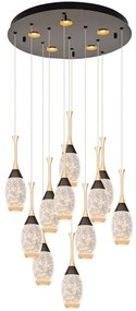 Φωτιστικό Οροφής 701CHD1532 Φ50x120cm Led 6000lm 60W 3000K Gold-Black Opviq
