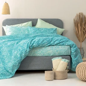 Σεντόνια FL6267 (Σετ 4τμχ) Turqoise Palamaiki Διπλό 200x260cm 100% Βαμβάκι