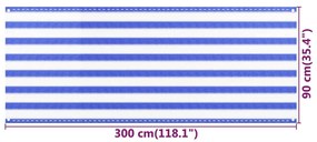 ΔΙΑΧΩΡΙΣΤΙΚΟ ΒΕΡΑΝΤΑΣ ΜΠΛΕ / ΛΕΥΚΟ 90X300 ΕΚ. ΑΠΟ HDPE 310888