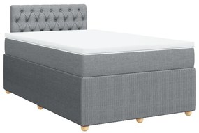 Κρεβάτι Boxspring με Στρώμα Ανοιχτό Γκρι 120x190 εκ. Υφασμάτινο - Γκρι