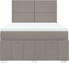 vidaXL Κρεβάτι Boxspring με Στρώμα Taupe 140x190 εκ. Υφασμάτινο