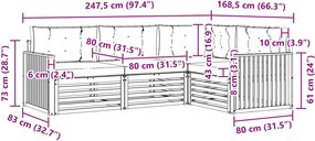 vidaXL Σειρά Καναπέ Εξωτερικού 4 pcs Λευκό και Μπεζ
