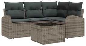 vidaXL Σετ Καναπέ Κήπου Γκρι συνθετικό ρατάν