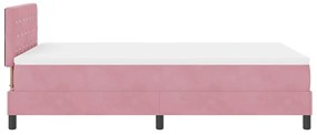vidaXL Κρεβάτι με ελατήρια με στρώμα Ροζ 120 x 200 cm Βελούδο
