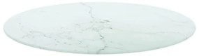 vidaXL Επιφάνεια Τραπεζιού Λευκή Ø70 x 0,8 εκ. Ψημ. Γυαλί Μαρμ. Σχέδιο