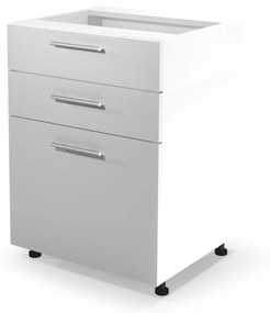 VENTO DS3-60/82 lower cabinet with drawers, color: white/white DIOMMI V-UA-VENTO-D3S_H-60/82-BIAŁY