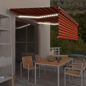vidaXL Χειροκίνητη τέντα με ηλιακό LED 4,5 x 3 m