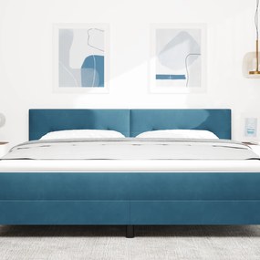 vidaXL LED Κεφαλάρι Με Κουμπιά Στιλ Τούφας Σκούρο Μπλε 90 εκ Βελούδο