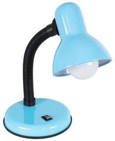 GloboStar STUDENT BLUE 01532 Μοντέρνο Επιτραπέζιο Φωτιστικό Γραφείου Μονόφωτο 1 x E27 Θαλασσί με Λευκό Μεταλλικό με Διακόπτη ΟN/OFF Καμπάνα Φ12 x Υ32cm