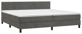 ΚΡΕΒΑΤΙ BOXSPRING ΜΕ ΣΤΡΩΜΑ ΣΚΟΥΡΟ ΓΚΡΙ 200X200 ΕΚ. ΒΕΛΟΥΔΙΝΟ 3141384