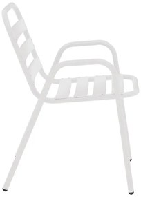 Σετ κήπου - Τραπεζαρία Sussie - Ensure 5 τεμ. μέταλλο - γυαλί λευκό 120x70x70 εκ. 120x70x70 εκ.