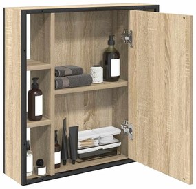 vidaXL Καθρέφτης Ντουλάπα Μπάνιου με ράφι Μπεζ 60 x 16 x 60 εκ