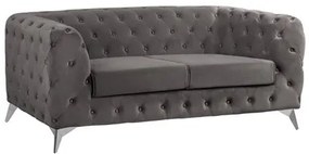 ΚΑΝΑΠΕΣ 2ΘΕΣΙΟΣ ALBERT Τ.CHESTERFIELD ΓΚΡΙ ΒΕΛΟΥΔΟ HM3129.10 180Χ88Χ74Υεκ.