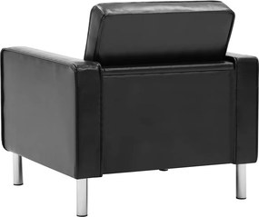 vidaXL Πολυθρόνα Μαύρη 75x70x75 εκ. από Συνθετικό Δέρμα