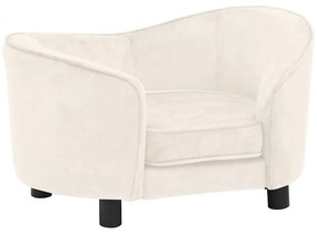 vidaXL Καναπές - Κρεβάτι Σκύλου Κρεμ 69 x 49 x 40 εκ. Βελουτέ
