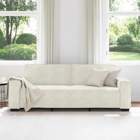 vidaXL Τριθέσιος Καναπές Κρεμ 220x78x84 εκ. Βελούδος