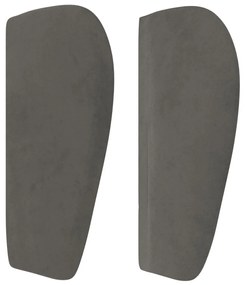 Κεφαλάρι με Πτερύγια Σκούρο Γκρι 163x23x78/88 εκ. Βελούδινο - Γκρι