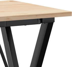 vidaXL Τραπέζι Τραπεζαρίας Πλαίσιο Χ50x50x75εκ Μασίφ Πεύκο/Ατσάλι