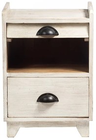 Artekko Breun Ξύλινο Μασίφ Κομοδίνο σε Λευκό Χρώμα (36x33x51)cm Artekko 995-0285