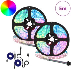 vidaXL Λωρίδα LED 2 pcs Μαύρο και Διαφανές 2500 χιλ