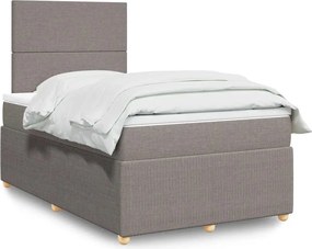 vidaXL Κρεβάτι Boxspring με Στρώμα Taupe 120x200 εκ. Υφασμάτινο